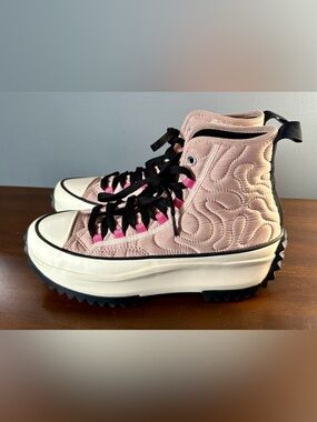 Converse Run Star Hike Platform Quilted High Top - Pink Sage (Womens) Size 7.5